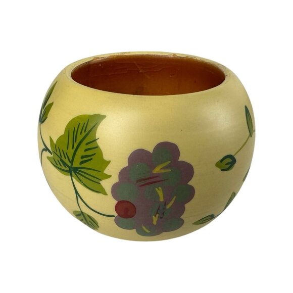 KEMP & BEATLEY Hand Painted Wood Napkin Rings French Provincial Apple Grape *12* - Picture 7 of 10